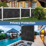 Durable outdoor sun protection mesh layout showing twenty four inch grommet spacing