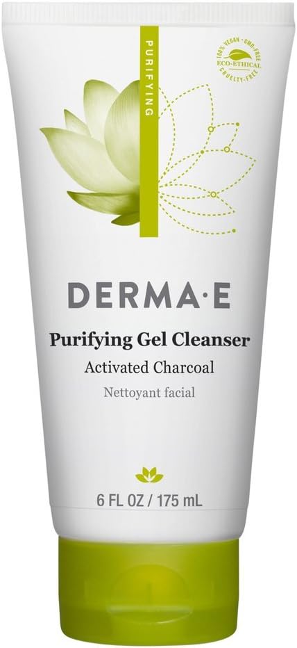Derma E purifying gel face cleanser front view bottle
