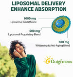 Close up of Guigmiens liposomal antioxidant liquid bottle