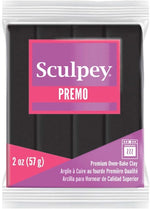 Sculpey Premo polymer clay black front view