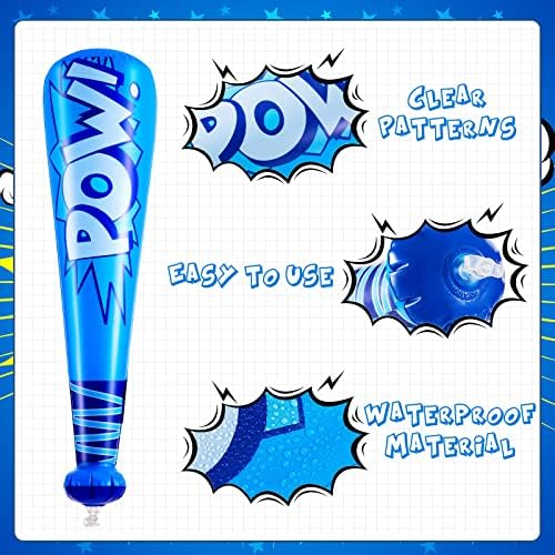 Close up of POW comic design on Seematn inflatable toy bat