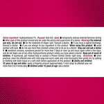 Back of Cortizone 10 Feminine Itch Relief packaging with drug facts and moisturizers.
