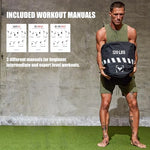 Athlete performing lifting exercise with Elite Sports heavy duty sandbag