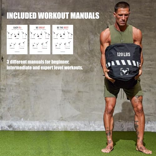 Athlete performing lifting exercise with Elite Sports heavy duty sandbag