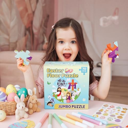 Gilprop educational jigsaw puzzle showing smooth child safe edges and vibrant spring colors