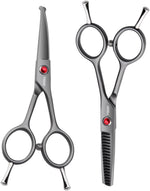 4.5" Curved Dog Scissors for Grooming Face and Paws with Safety Round Tip for Small Dogs Face Paw Ears Trimmer Professional Small Cat Grooming Shears (4.5" Curved, Gray) - Image 11