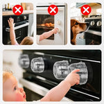 Transparent baby safety stove knob guard close up