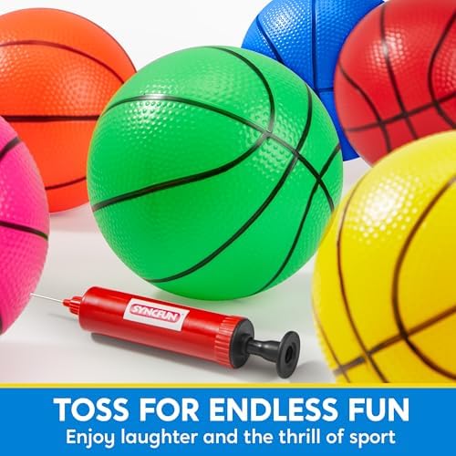 Syncfun 5 inch colorful basketballs for indoor hoops