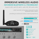 Long range bluetooth receiver with high gain external antenna for home audio streaming