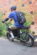 Triple Eight ExoSkin low profile knee protection pads being worn comfortably under denim skate pants.