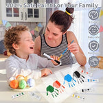 Close up view of the safe and vibrant non toxic inks included in the baby footprint kit.