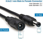 Wefomey extension cable connecting a security camera to a remote power outlet.