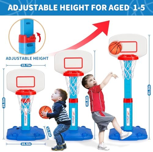 Adjustable height settings on Gmaophy mini basketball goal