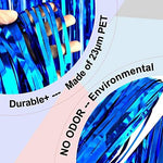Close up view of the pre applied double sided adhesive strip on foil curtain
