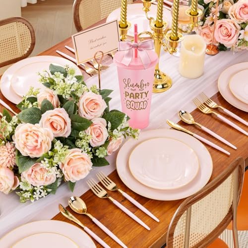 Yicentdp party drinkware set with lids and matching straws