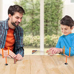 ArtCreativity finger flick football set showing dimensions of the goalposts and product contents.