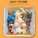 Holay square storage cube placed inside a wardrobe closet organizing out of season blankets and clothes.
