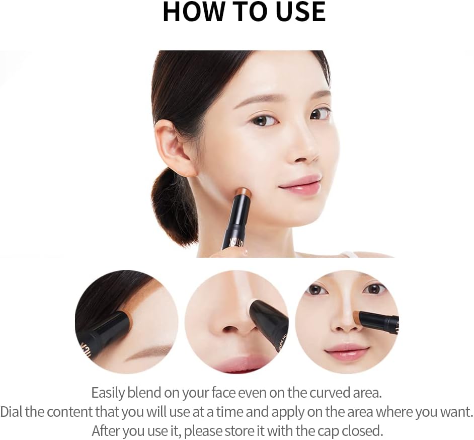 Long lasting matte finish contour stick for easy nose and jawline shading