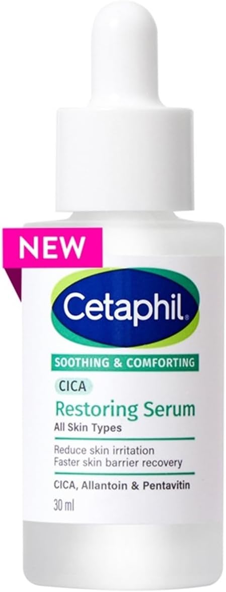 Cetaphil Soothing and Comforting CICA Restoring Serum front view bottle packaging