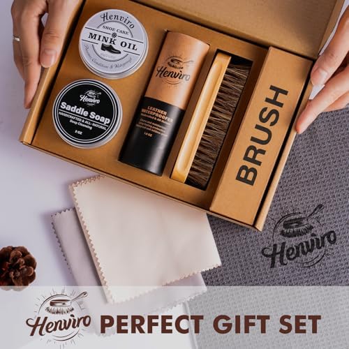 Complete boot care package showing step by step leather restoration accessories.