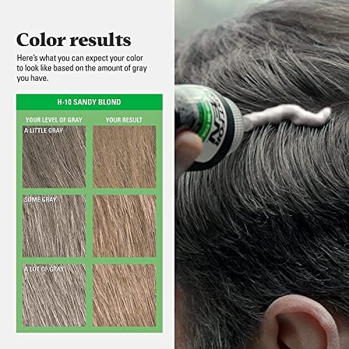 Just For Men Sandy Blond hair dye bottle and developer kit components