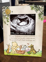Imported Disney wooden baby scan photo holder for nursery table
