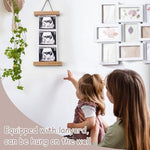 Zyeco sonogram picture frame mounted securely on a kitchen refrigerator door.