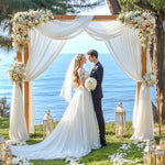 PARTISKY decorative arch drapery closeup texture of white chiffon