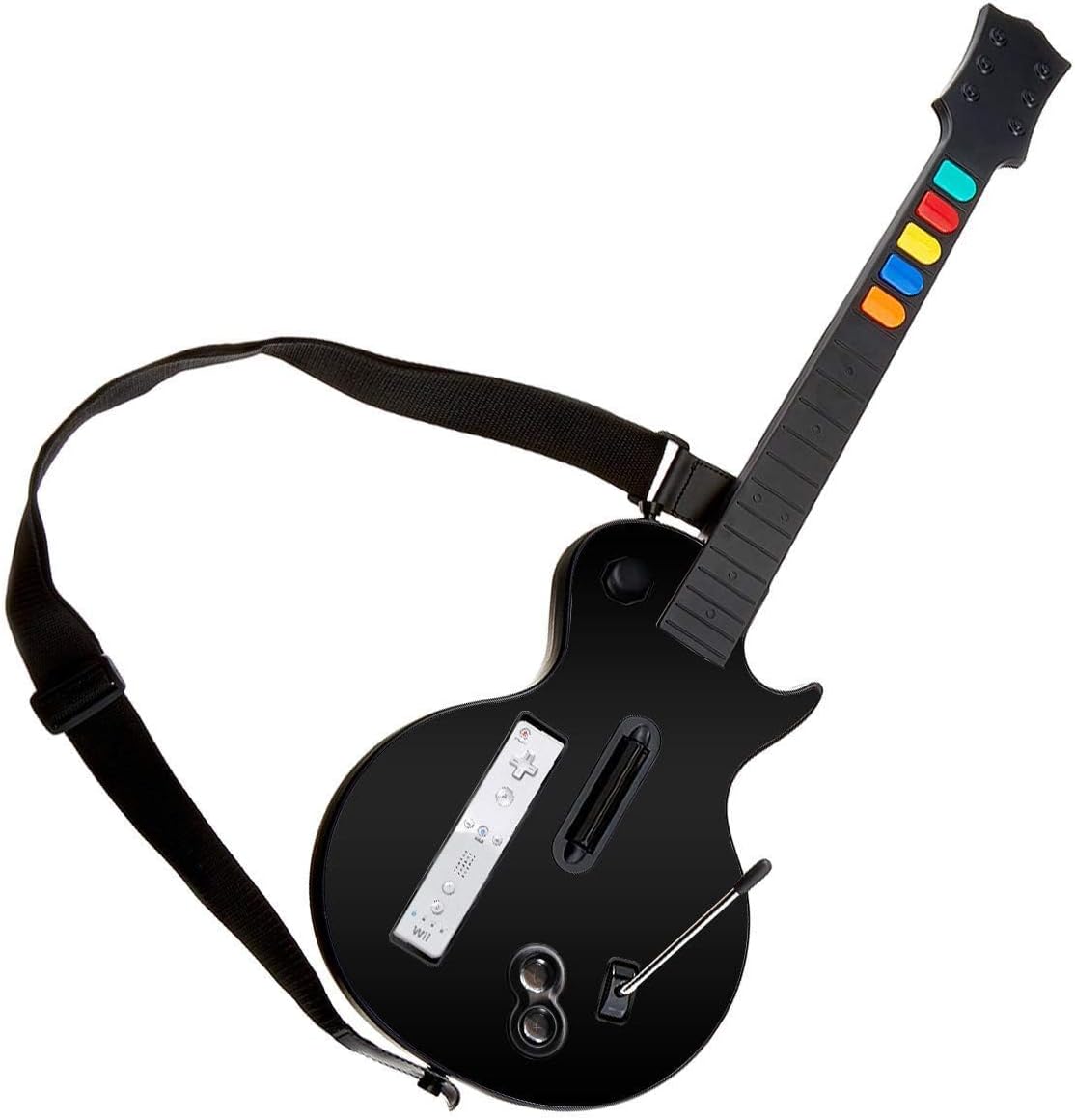 DOYO wireless Wii guitar hero controller front view black gaming peripheral