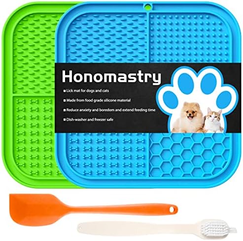 Honomastry Dog Lick Pad blue and green mats set