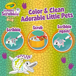 Dinosaur pets sliding down the waterfall toy station being washed clean with water