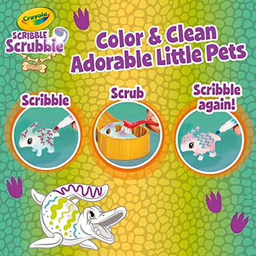 Dinosaur pets sliding down the waterfall toy station being washed clean with water