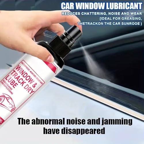 Close up of precision nozzle applicator on automotive dry lube spray bottle
