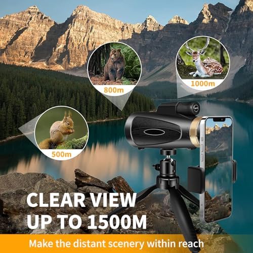 KTBDING optical monocular telescope being used by an adult for long-range bird watching.