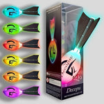 KASTUMBGA impact-responsive color changing foam football being thrown during outdoor night backyard games