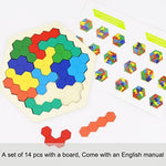Two pack wooden intelligence brain teaser toy set with packaging and detailed solution instruction booklet.