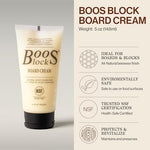 John Boos board cream label detail and ingredients
