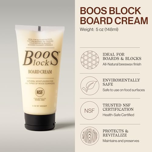 John Boos board cream label detail and ingredients