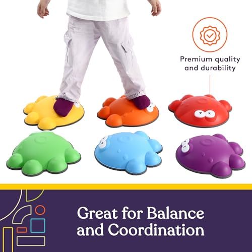 Special Supplies balancing stones used in an indoor obstacle course