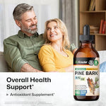 BIO KRAUTER 400 mg pine bark drops bottle showing vegan and alcohol-free certifications.