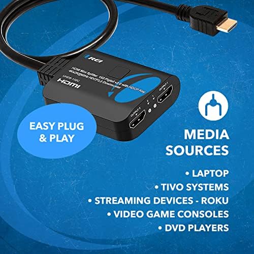 Orei HDCP 2.2 compliant electronic accessory layout with micro USB cable