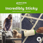 Evercare lint roller being used on a fabric car seat for detailing