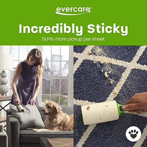 Evercare lint roller being used on a fabric car seat for detailing