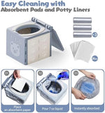 Travel Potty for Toddler with 3 Rolls Potty Liners, 20 Pcs Absorbent Pads, Foldable Car Potty for Toddler, Portable Potty Seat for Toddler Travel, Portable Potty for Tollder Outdoor and Camping Use - Image 5
