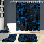 Full 4-piece imported bathroom decor set laid out with mats and curtain hooks.