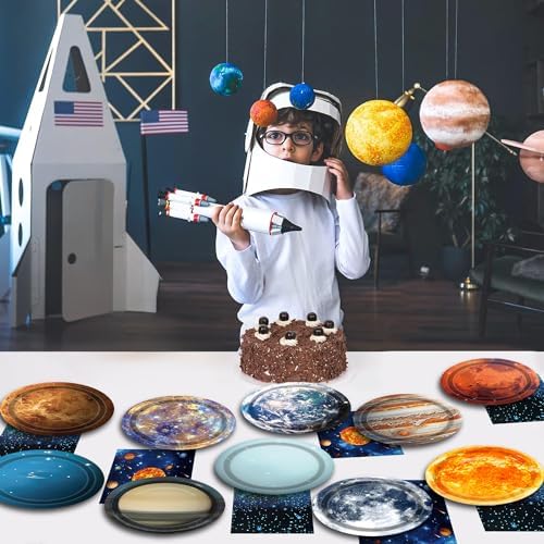 Uroinepa space themed disposable tableware for kids birthday