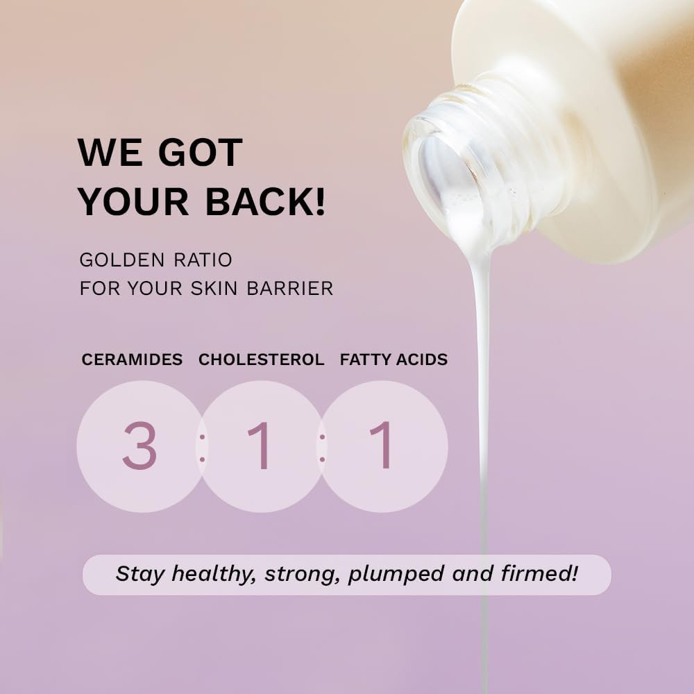 Texture of the clear lightweight hyaluronic toner on a glass surface