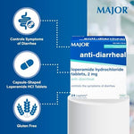 MAJOR Anti-Diarrheal Loperamide Hydrochloride Tablets, 2 mg - Helps Control The Symptoms of Diarrhea - 24 Caplets (1 Pack) - Image 6