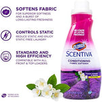 Measuring cap of Clorox Scentiva softener showing usage for 48 laundry loads.