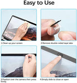 EYSOFT privacy blocker slider installed on a smartphone screen showing precise lens alignment
